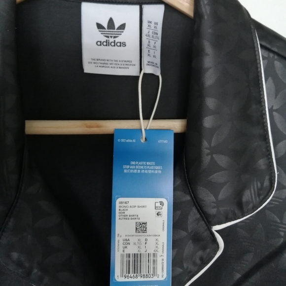 Adidas Graphics Monogram Shirt. Trefoil All Over Print. Black. New With Tags. - Picture 14 of 16